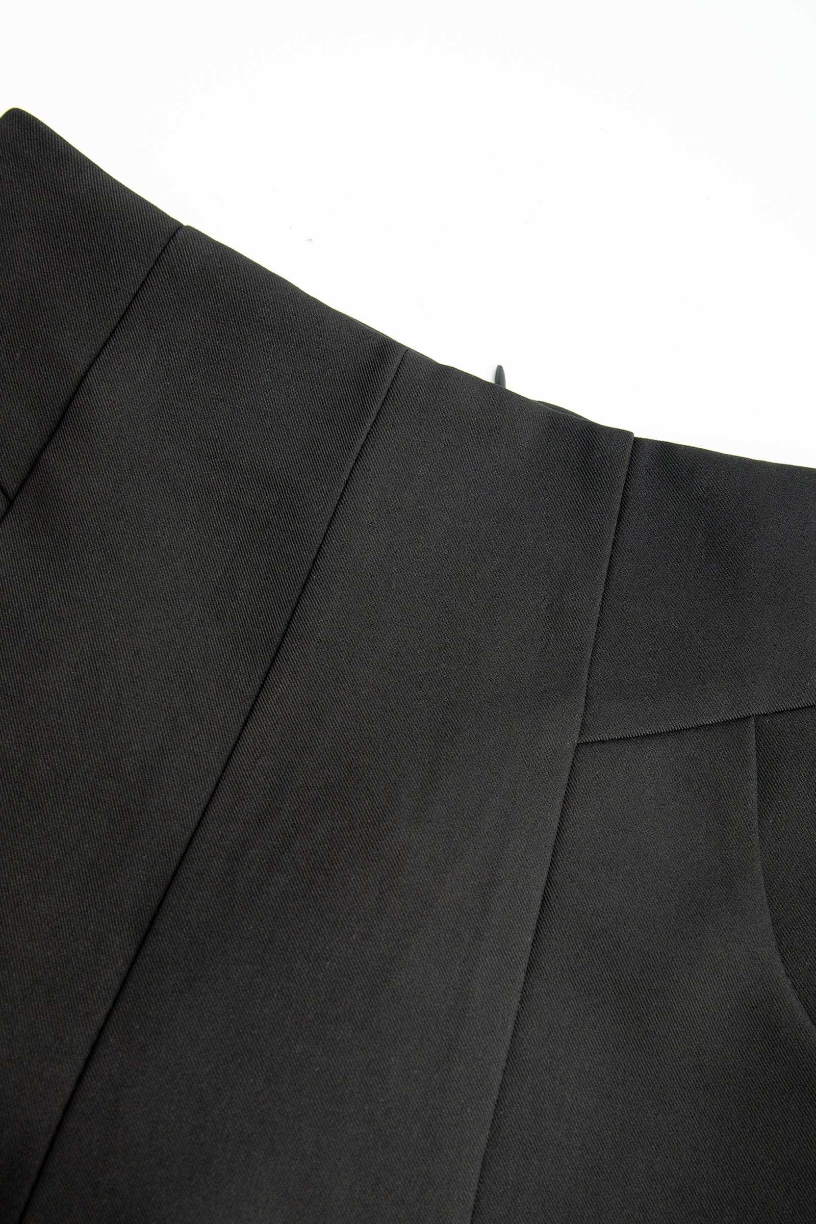 Black A-Line Seam-Detail Shorts