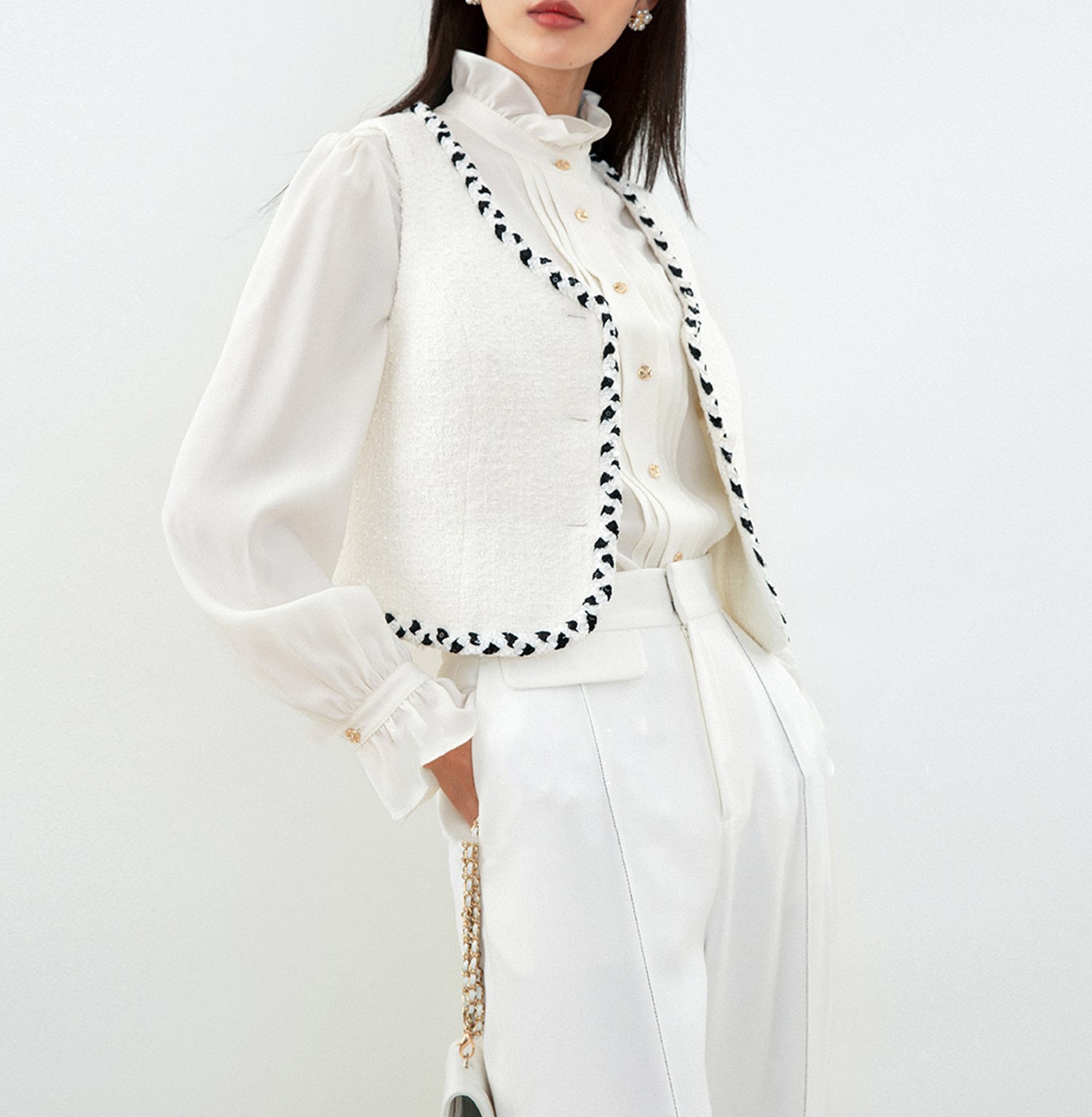 Spring And Summer New Tops Casual French Shirt King Bomb Cost Effective Paragraph Texture Long-Sleeved Shirt Female