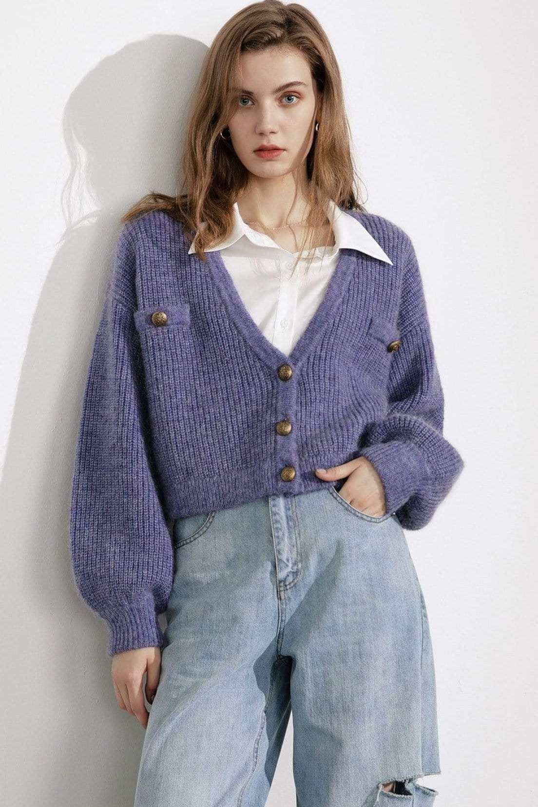 Elsie Purple Oversized Cardigan