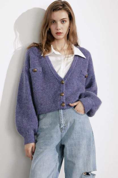 Elsie Purple Oversized Cardigan
