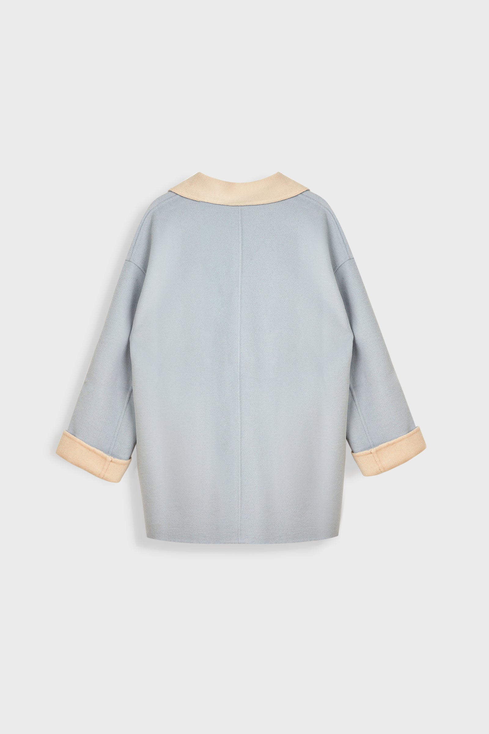Verge Pale Turquoise Premium Wool Drop Shoulder Coat