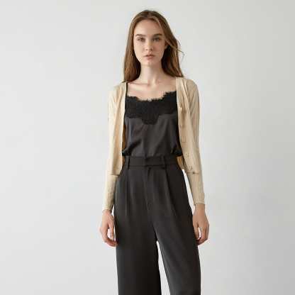 Abril Beige Button-Up Cardigan