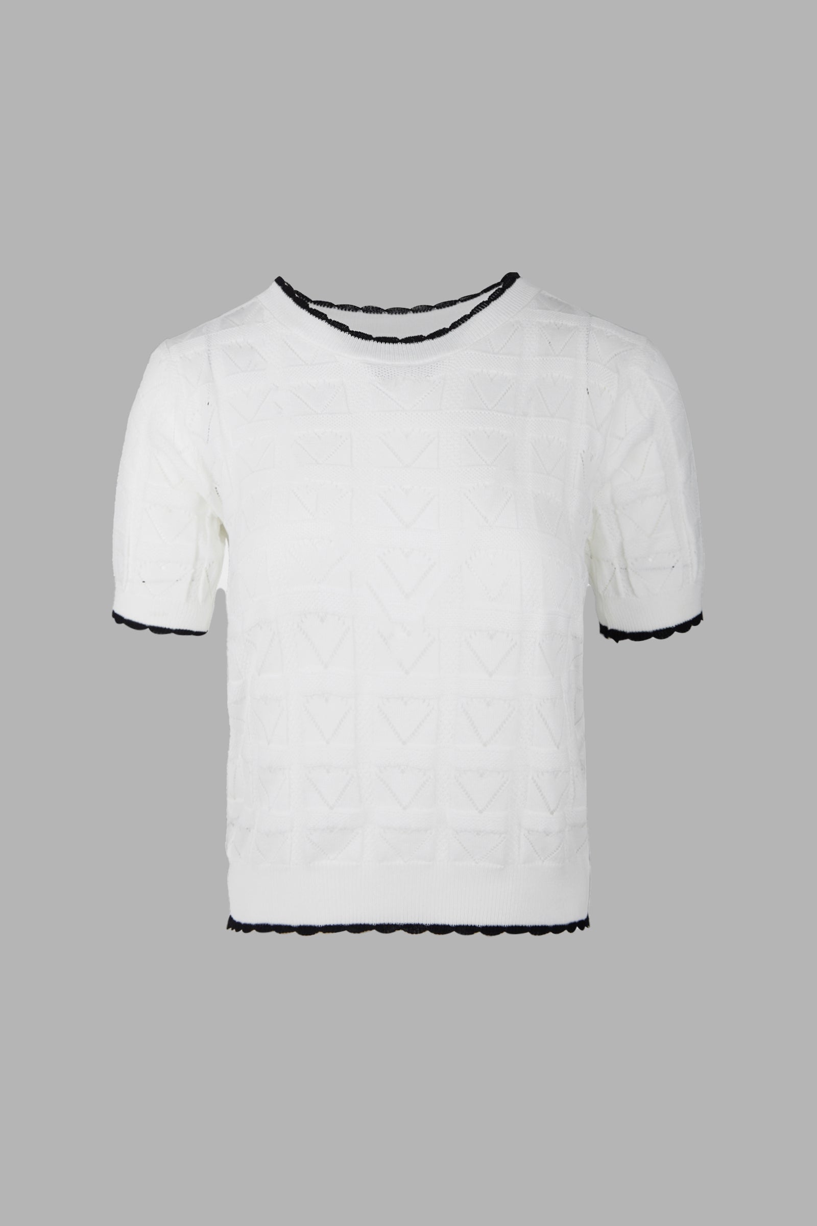 Cayden White Contrast Sweater