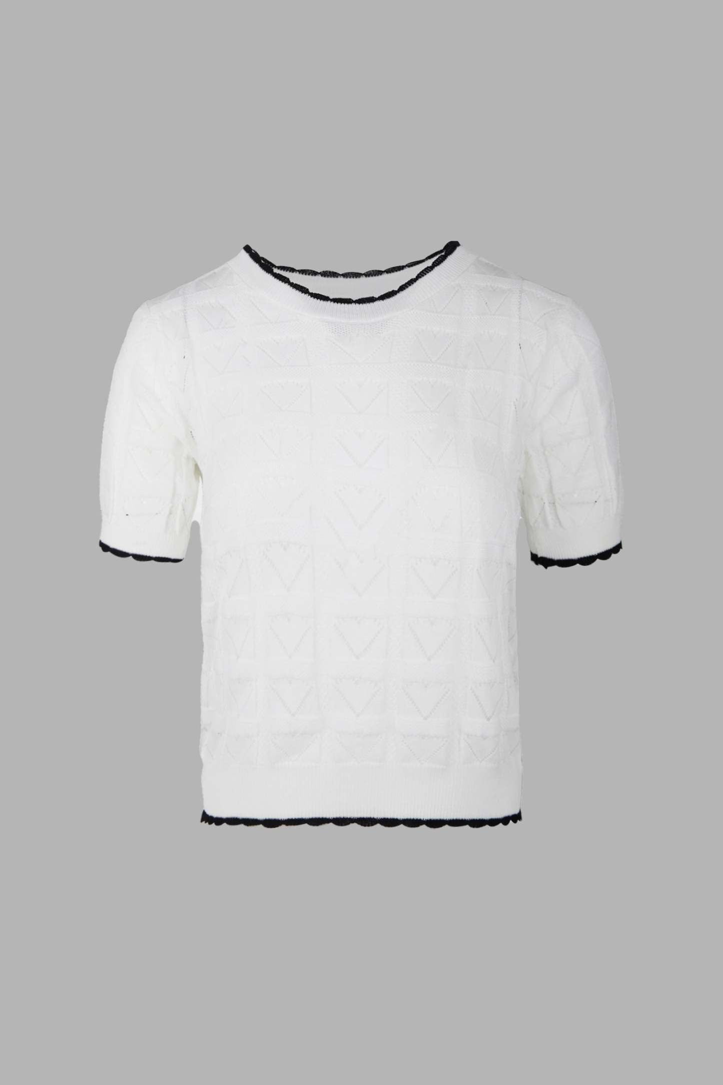Cayden White Contrast Sweater