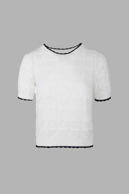 Cayden White Contrast Sweater