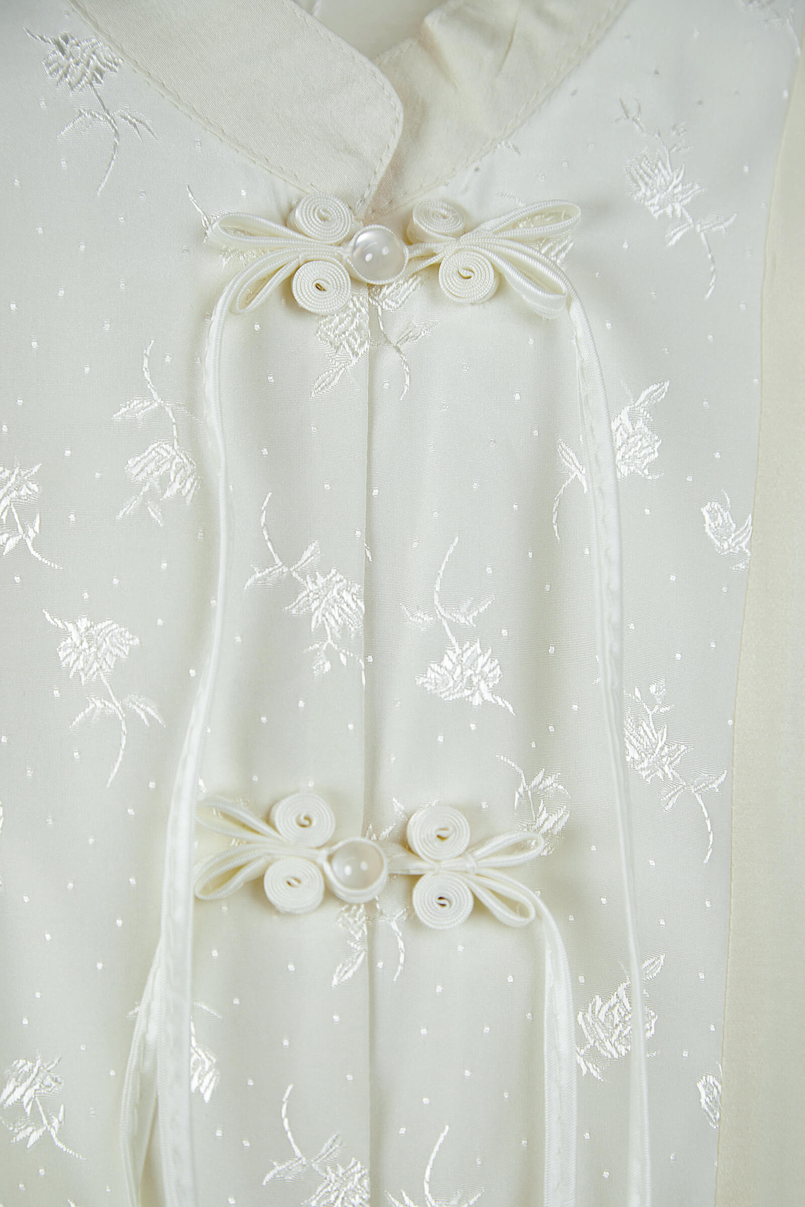 Beige Chinese Splice Buckle Shirt