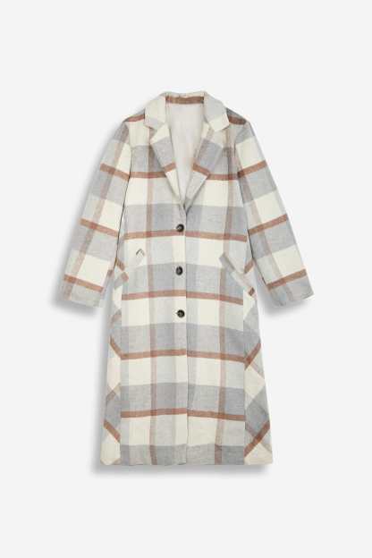 Alaine Plaid Oversized Trench Coat