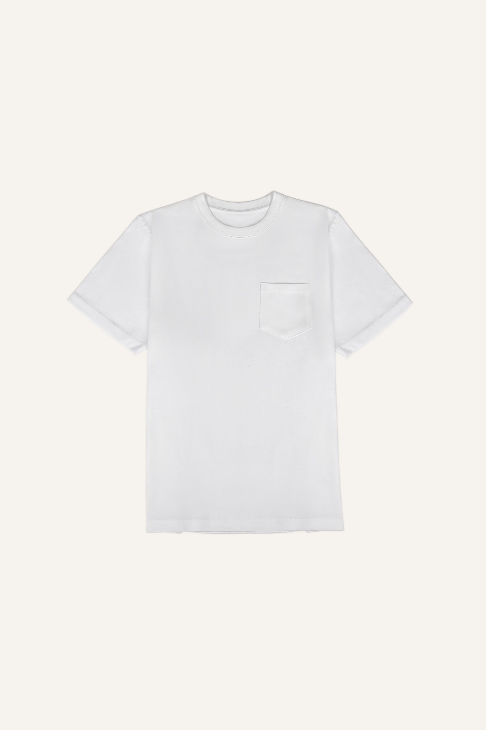 Women’s White Chest-Pocket Cotton T-Shirt