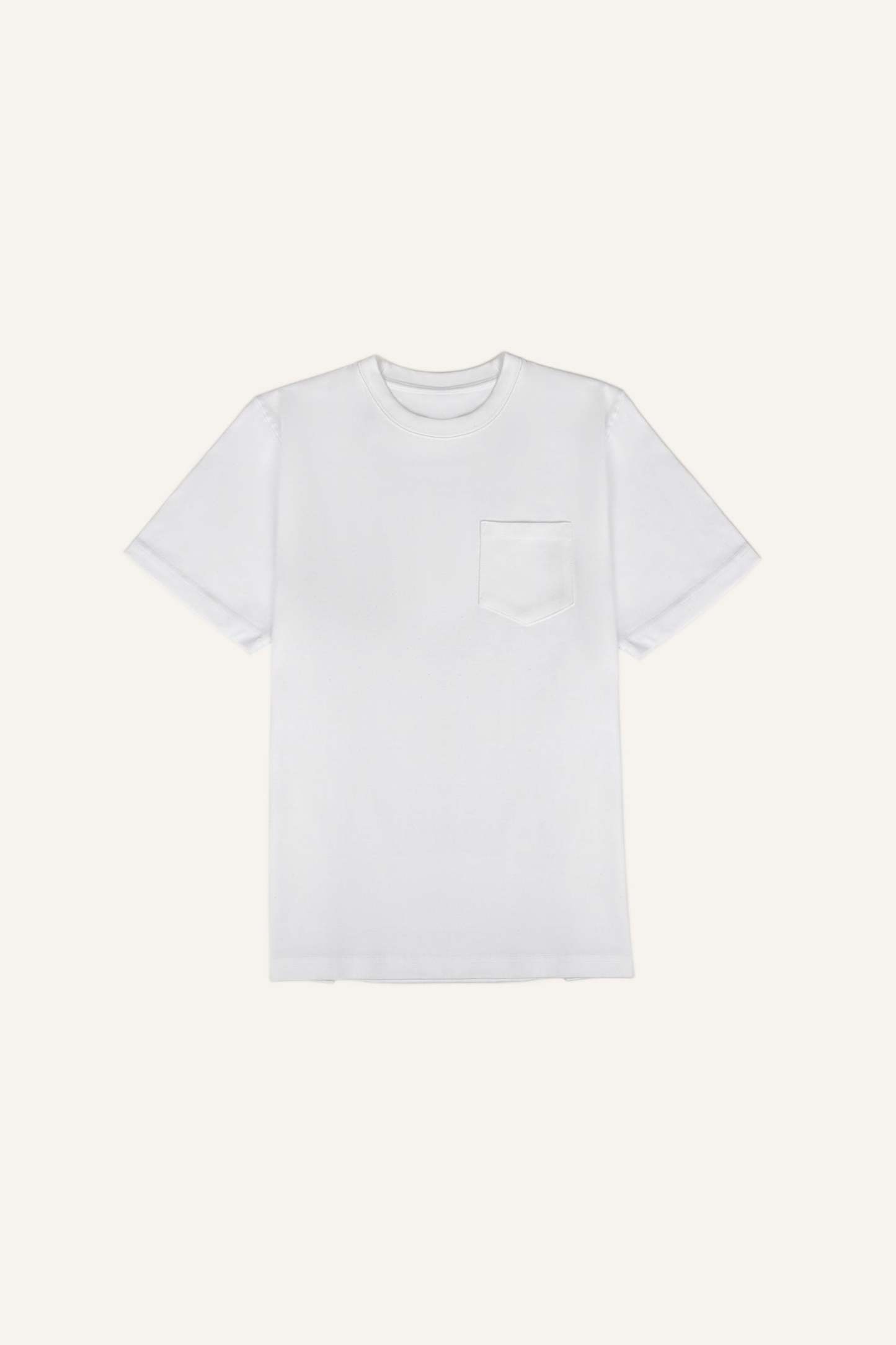 Women’s White Chest-Pocket Cotton T-Shirt