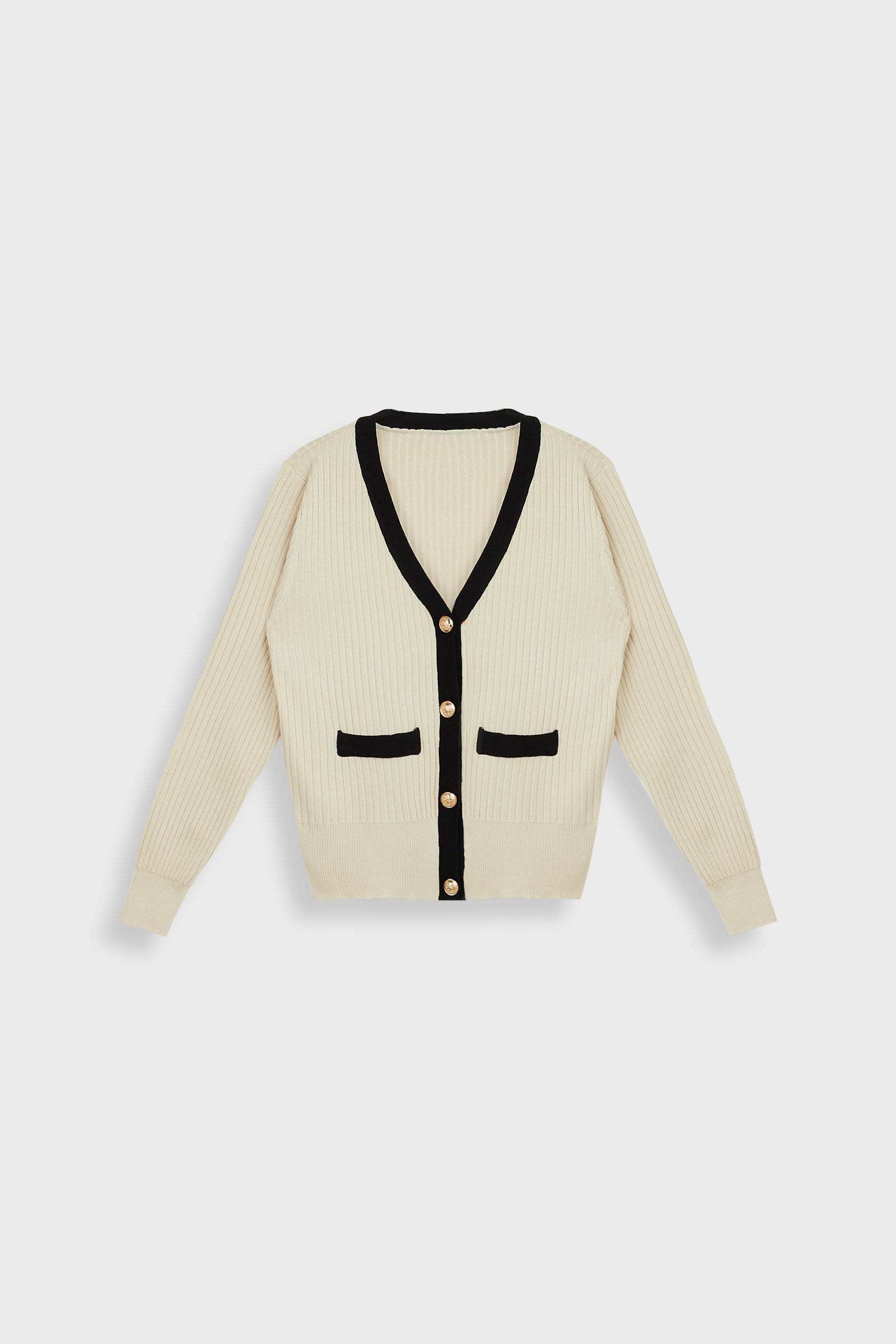 Lealia Beige Contrast Cardigan