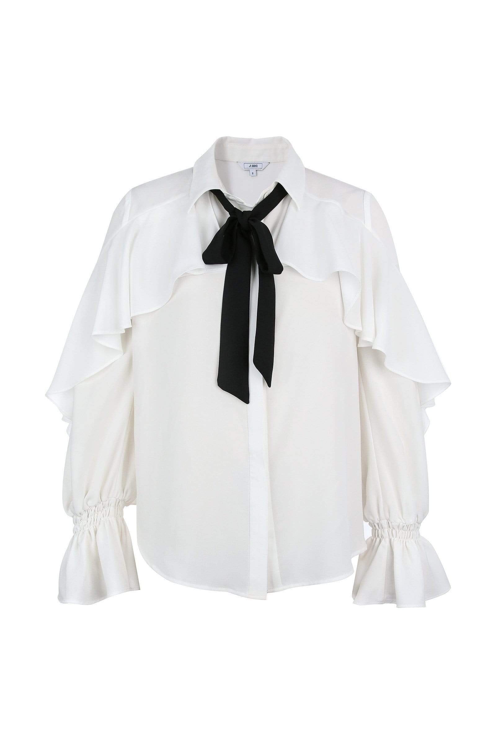 Oleander White Ruffled Blouse