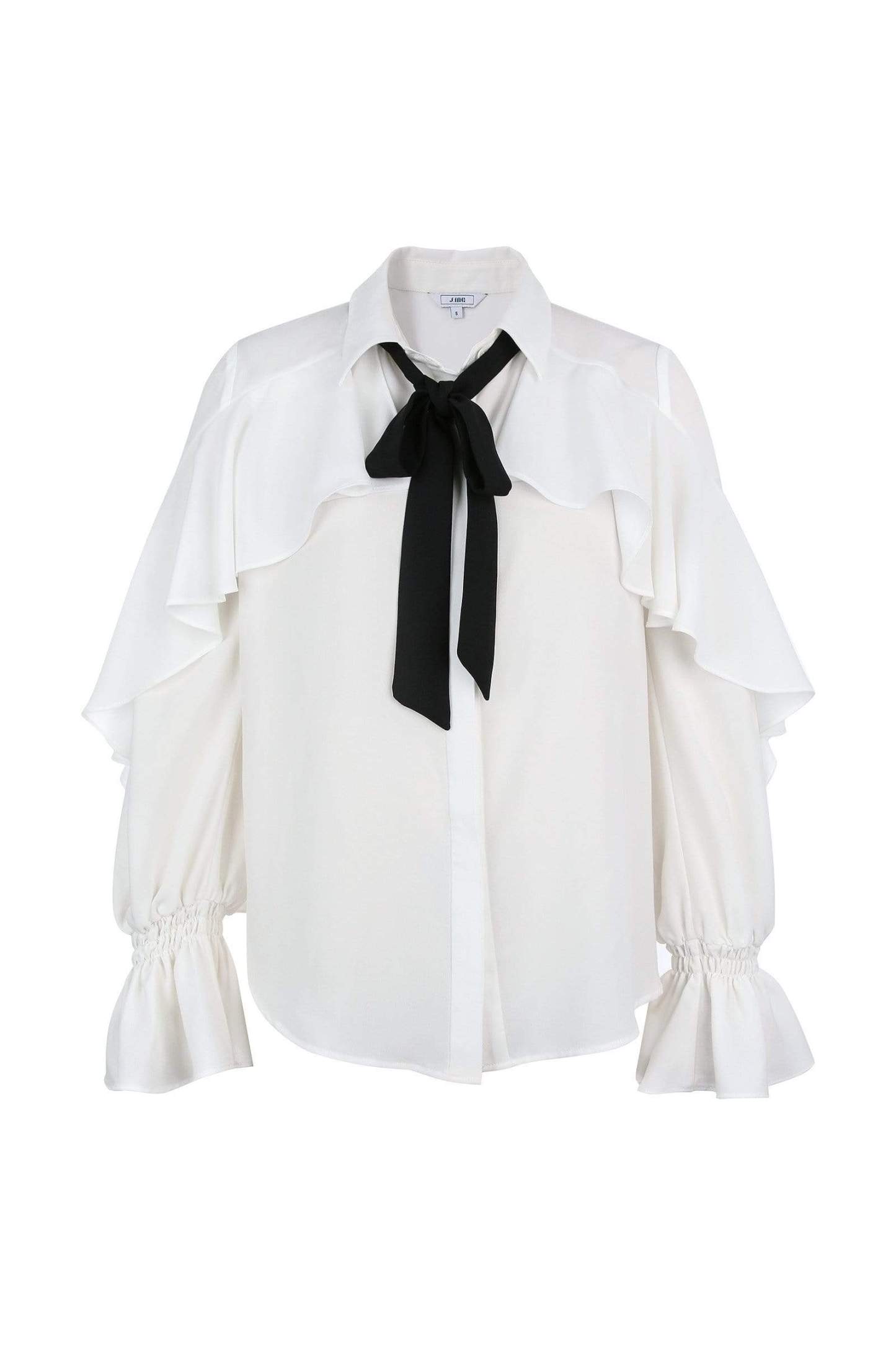 Oleander White Ruffled Blouse