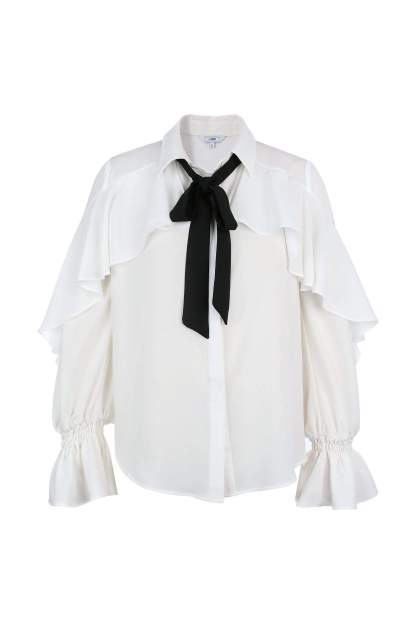 Oleander White Ruffled Blouse