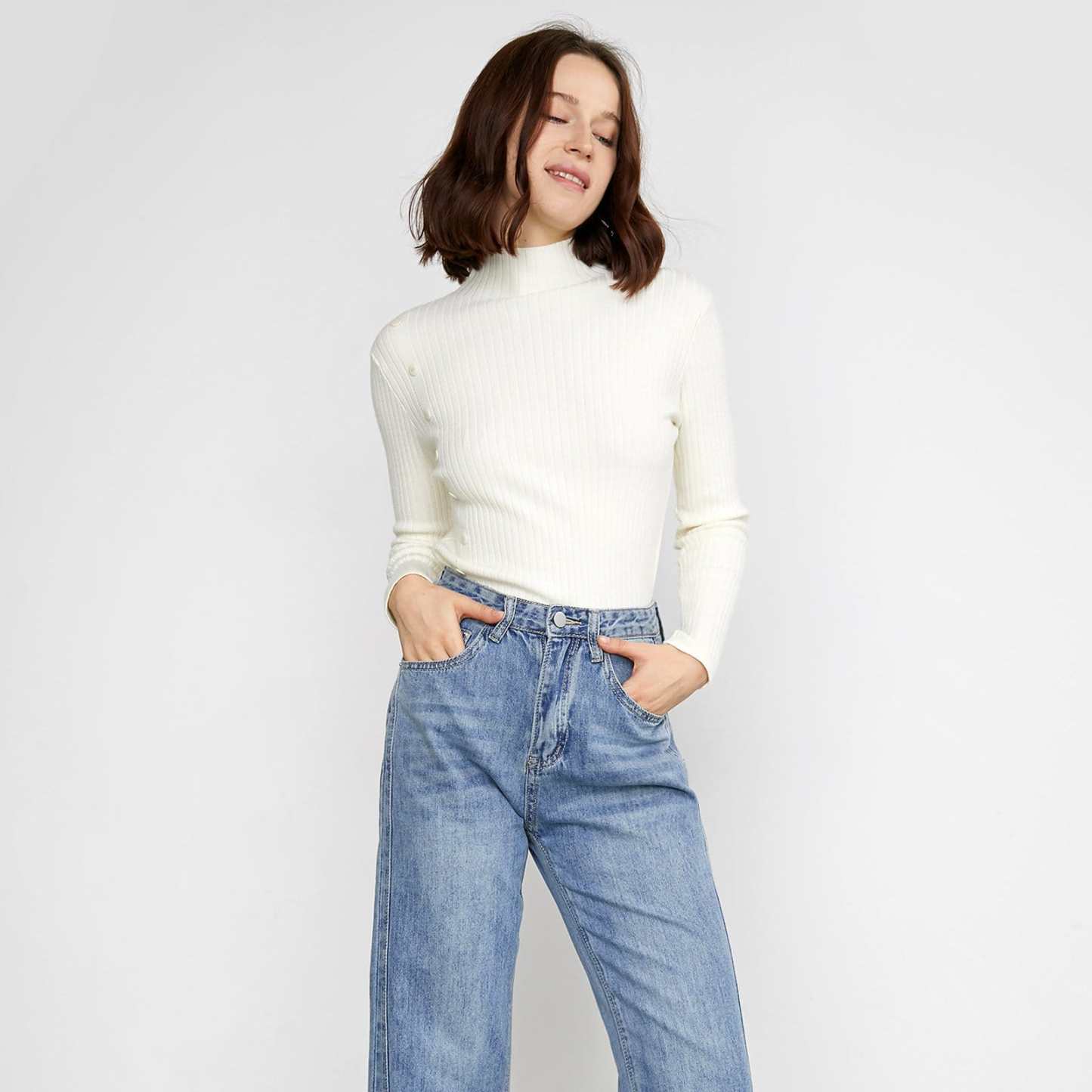 Rozlyn White Essential Sweater