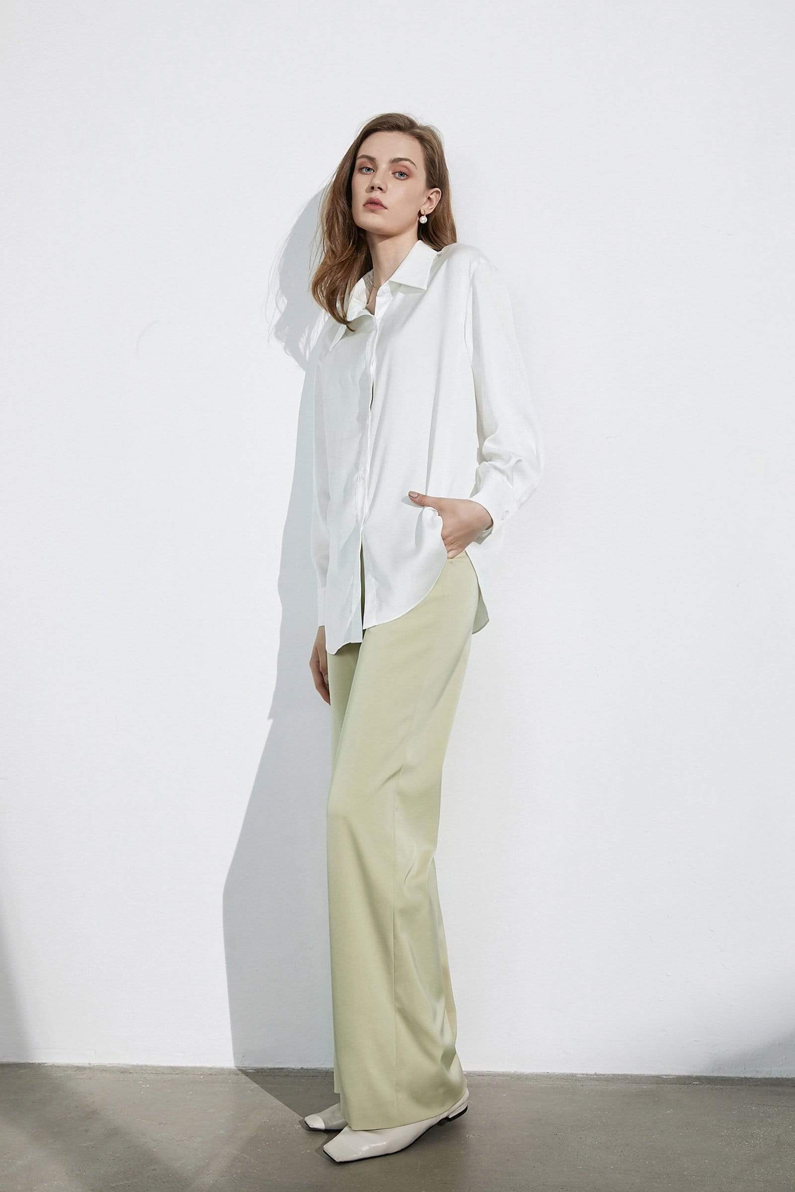 Business Essential Ivory Silky Blouse
