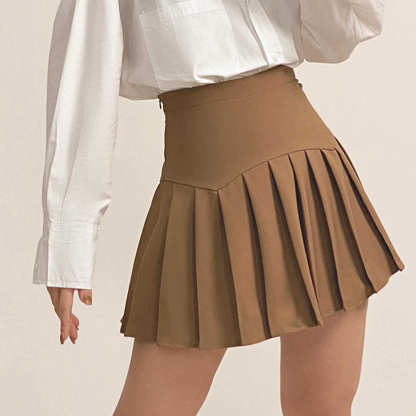 Peru Pleated High Rise Mini Skirt
