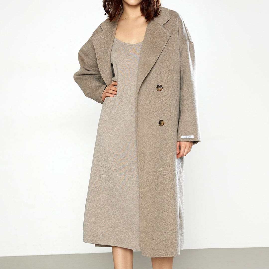 Carmelita Light Premium Wool Gray Oversized Coat