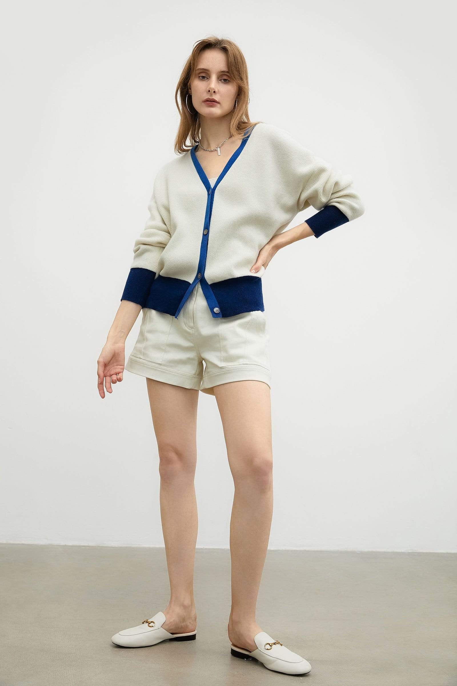 Dana Ivory Contrast Cardigan