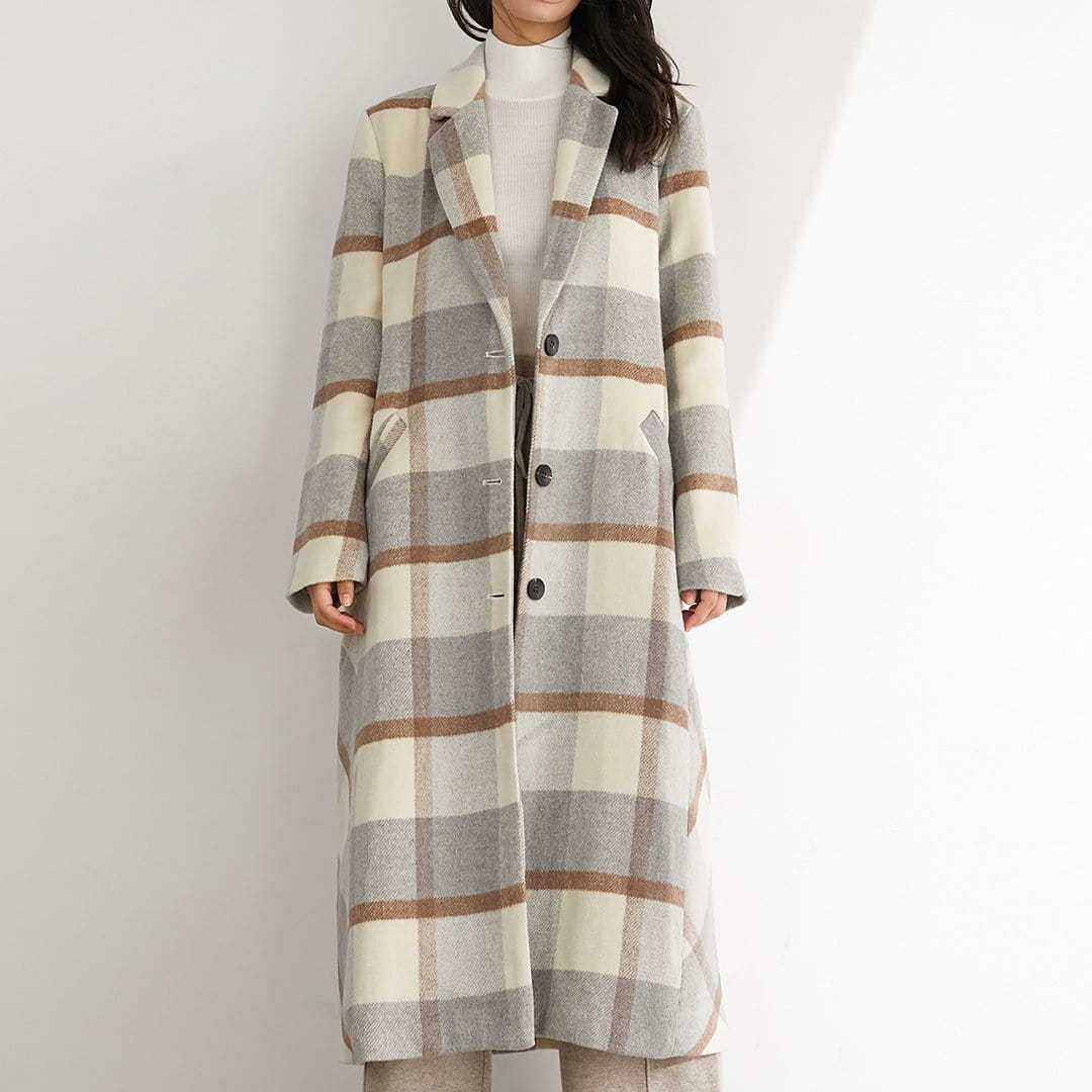 Alaine Plaid Oversized Trench Coat