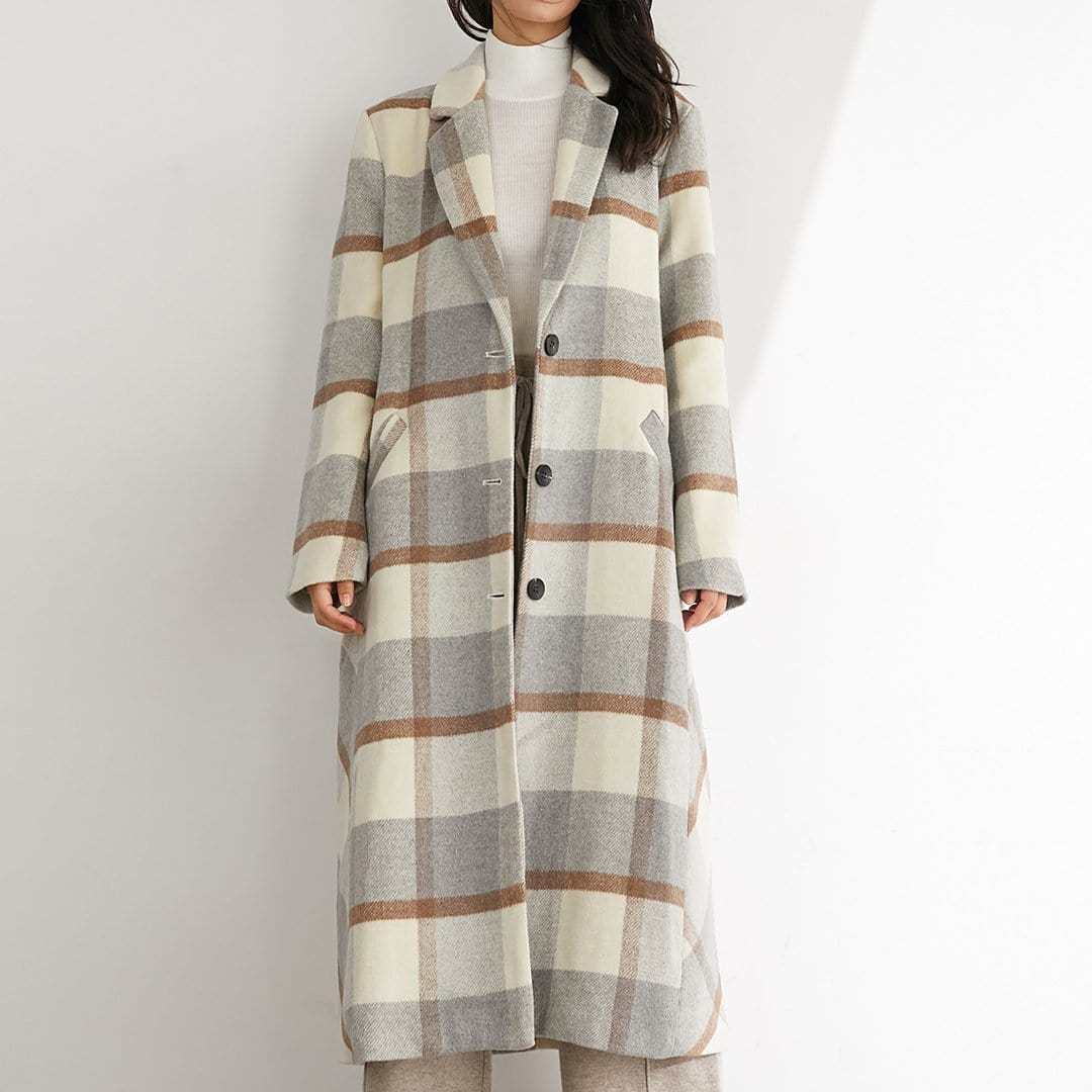 Alaine Plaid Oversized Trench Coat