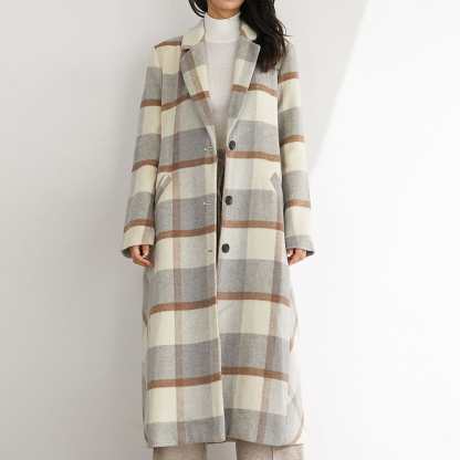 Alaine Plaid Oversized Trench Coat