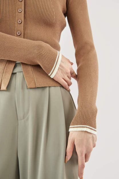 Peru Collared Long Sleeve Button-Up Cardigan