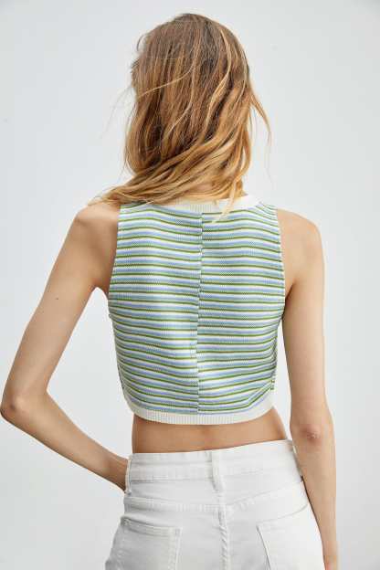 Cassandra Cropped Sleeveless Sweater