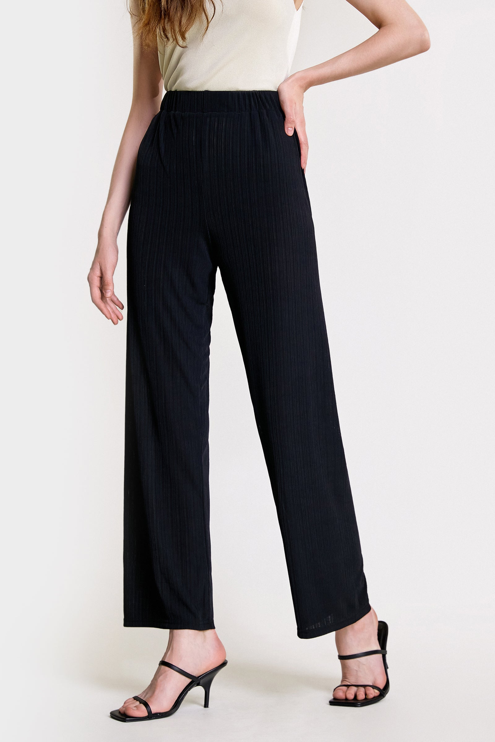 Black Elasticated Waist Pants