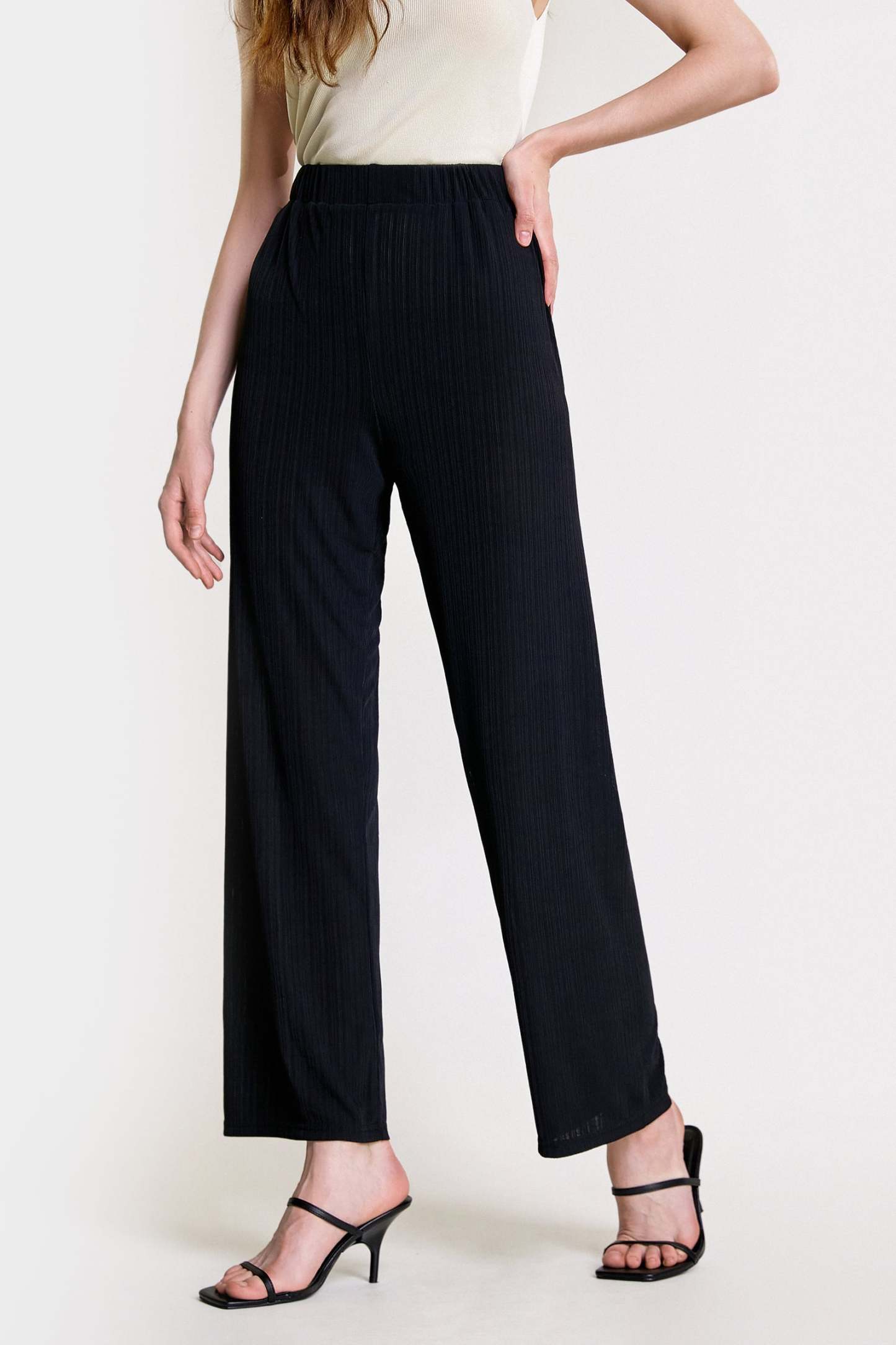 Black Elasticated Waist Pants