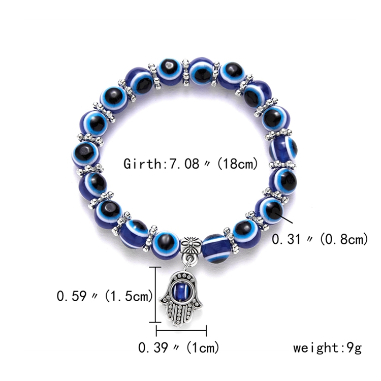 fashion blue eyes bracelet evil turkish glass beads Handmade elasticity bracelet jewelry for women