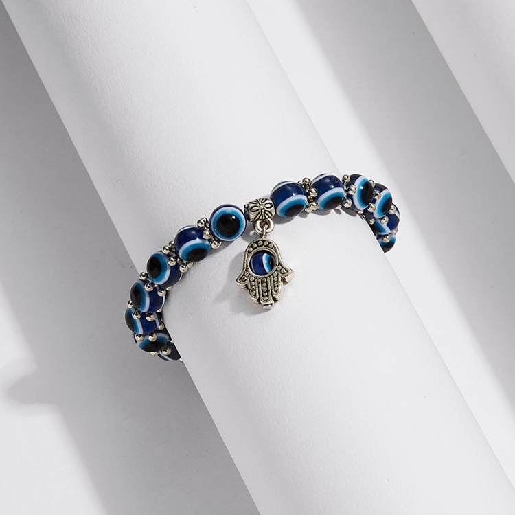fashion blue eyes bracelet evil turkish glass beads Handmade elasticity bracelet jewelry for women