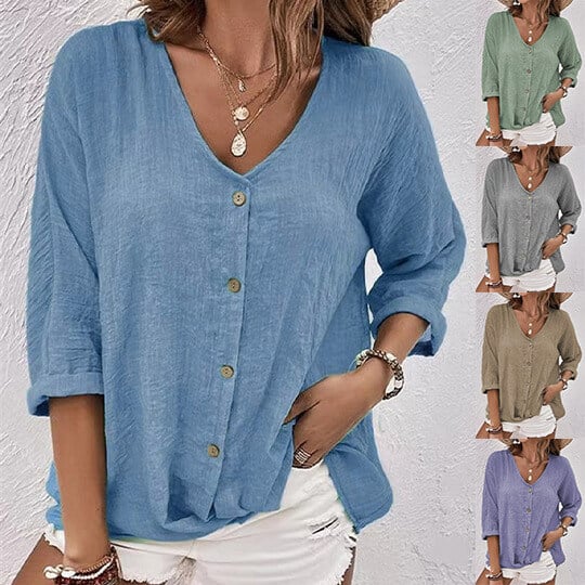 Loose V-neck Pullover Women's Shirt-Buy 2 Free Shipping