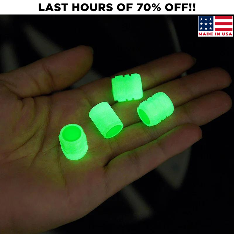 GlowValve™️ - Glow in The Dark Valve Caps (70% OFF)