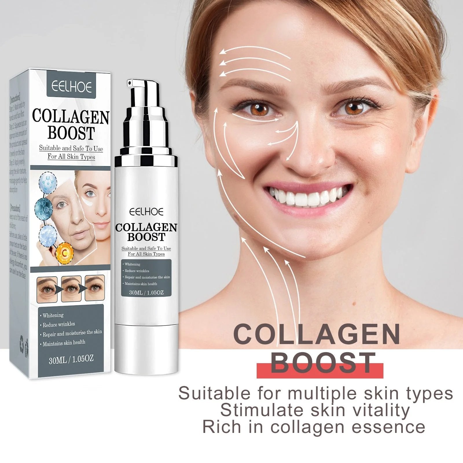 🔥Last Day Promotion 50% OFF🔥-2023 New Collagen Boost Anti-Aging Serum - Buy 1 Get 1 Free🌸