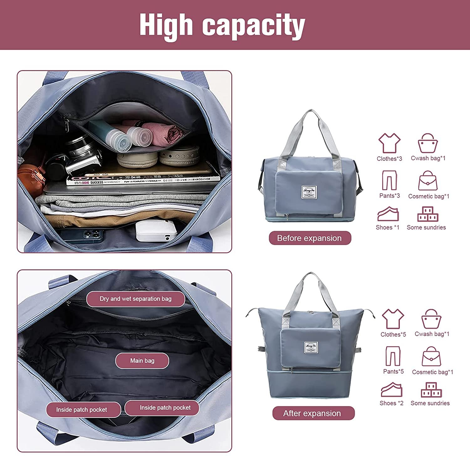 Collapsible Waterproof Large Capacity Travel Handbag (BUY 2 GET FREE SHIPPING)