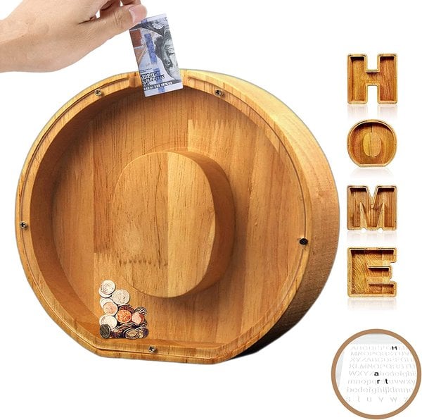 🔥 Last Day 40% OFF - Customize Letter Piggy Bank-Wood Gift For Kids