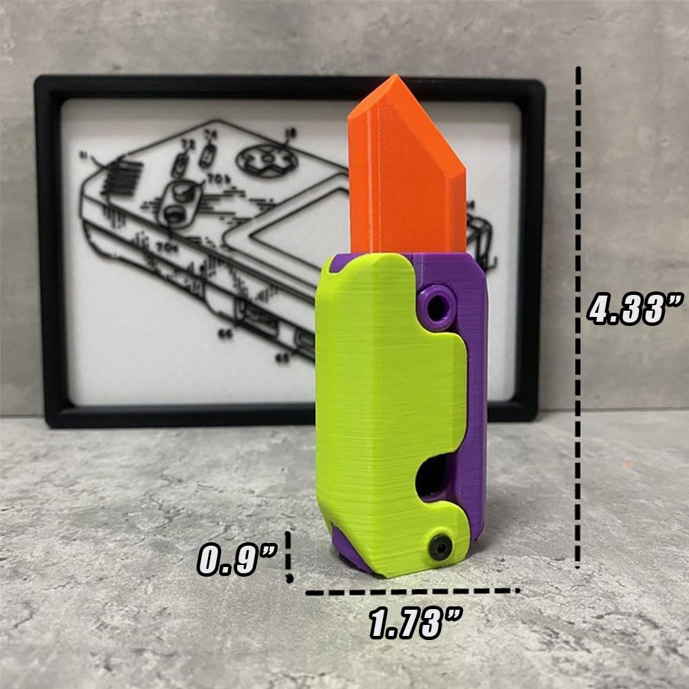 🔥HOT SALE🔥3D Printing Gravity Carrot Knife Decompression Push Card Small Toy