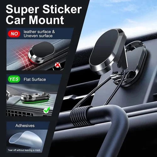 🔥Promotion  - Alloy Folding Magnetic Car Phone Holder