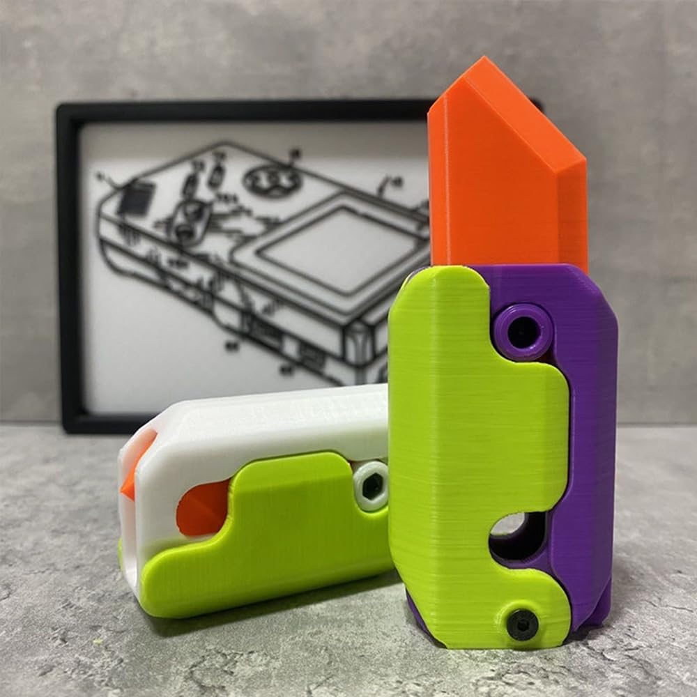 🔥HOT SALE🔥3D Printing Gravity Carrot Knife Decompression Push Card Small Toy