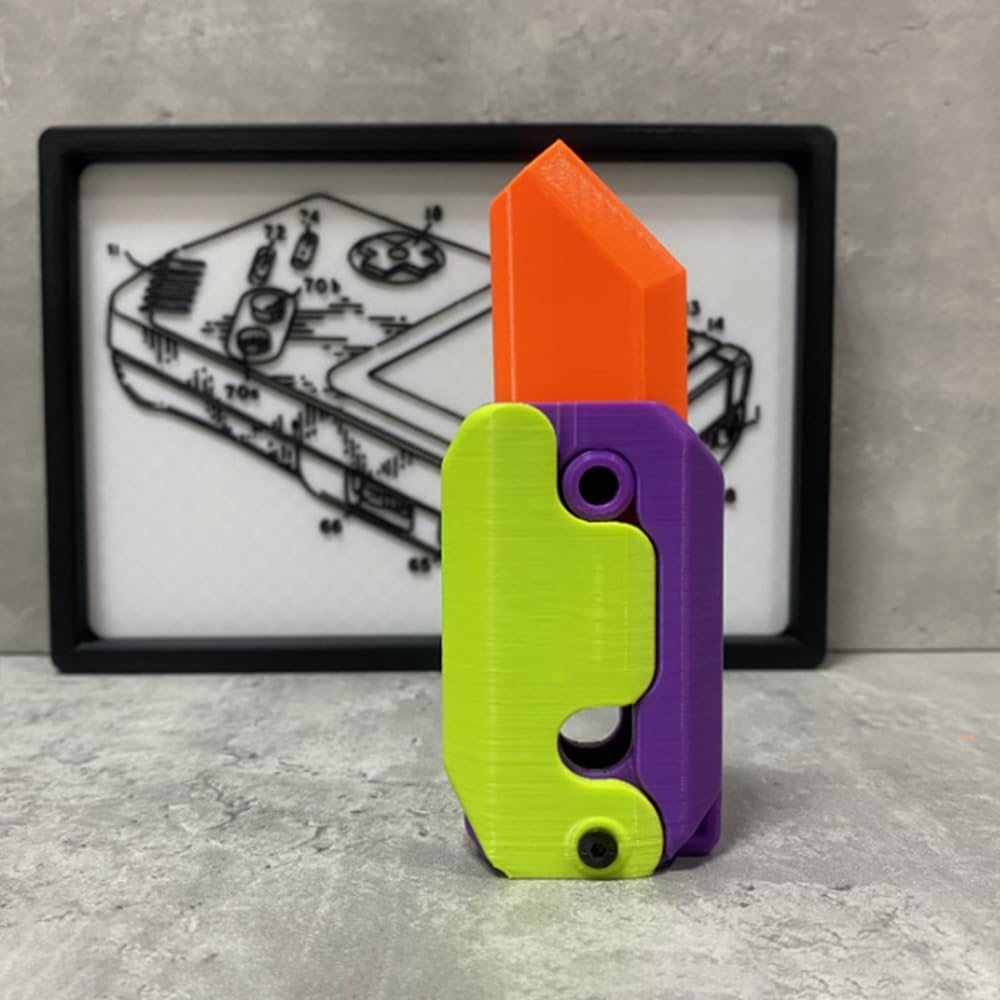 🔥HOT SALE🔥3D Printing Gravity Carrot Knife Decompression Push Card Small Toy