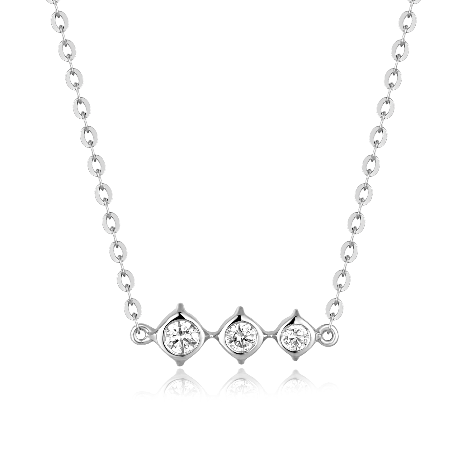 Diamond Choker Necklace 18K White Gold Choker Chain | XZLOVE