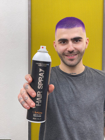 Matte finish hairspray for styling dyed hair
