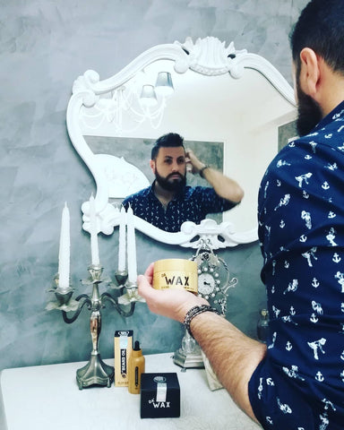 Da'Dude Da'Wax Strong Hair Wax for Men in wooden gift tub - premium matte finish styling wax