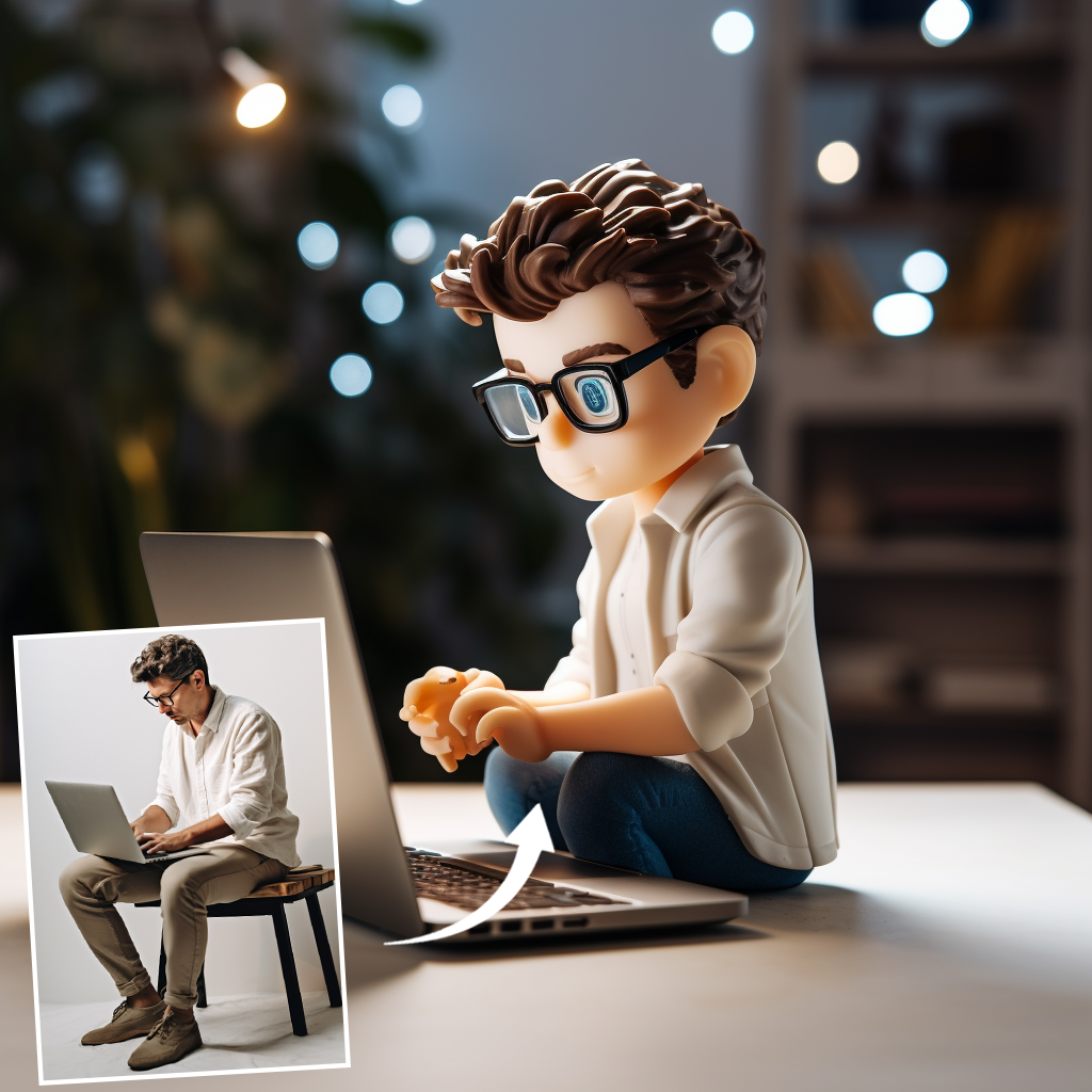 Custom 3d portrait bobblehead gift for the working young man 