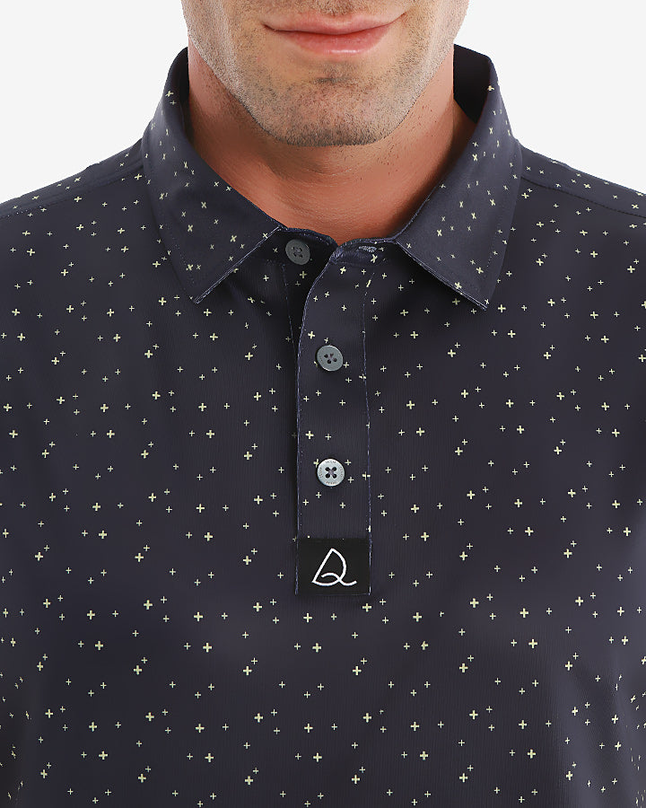 Deolax Golf Classic Dot Polo Shirts - Black