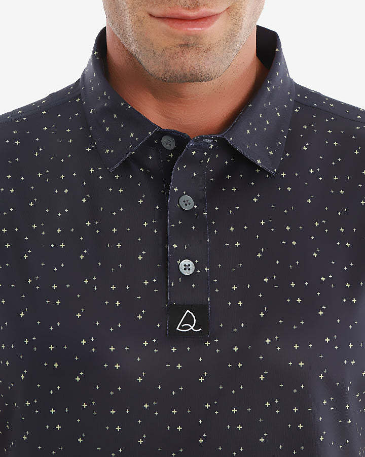 Deolax Golf Classic Dot Polo Shirts - Black
