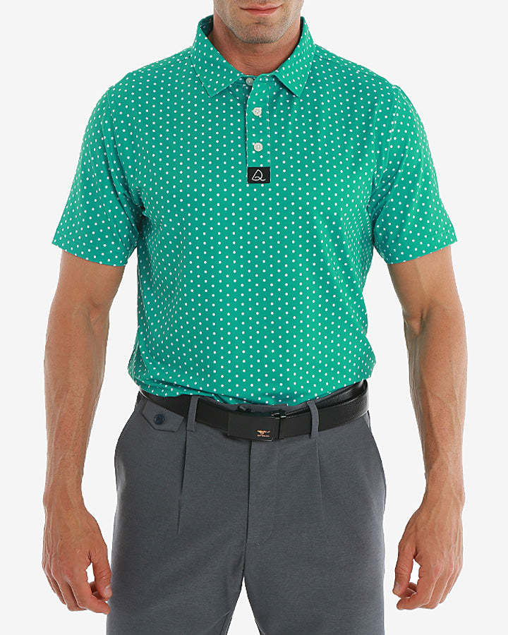 Deolax Golf Classic Dot Polo Shirts - Green