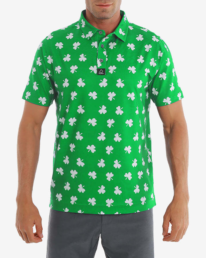 Deolax Golf Shirts For Men Fighting Irish Print Funny Polo Shirts