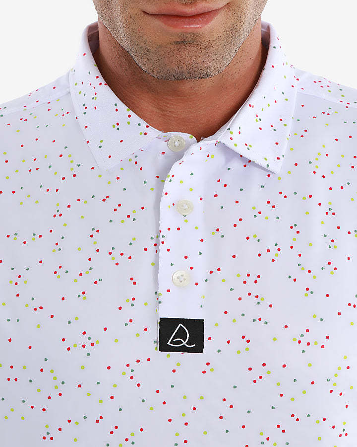 Deolax Golf Classic Dot Polo Shirts - White