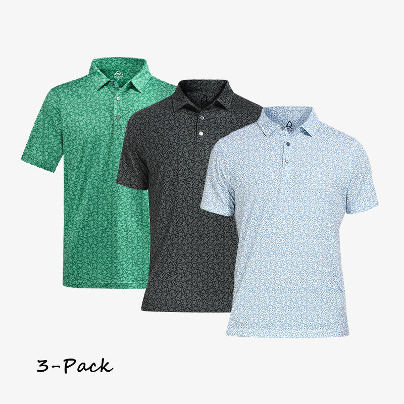 The Painted Floral Lisle Polo 3-Pack-DEOLAX